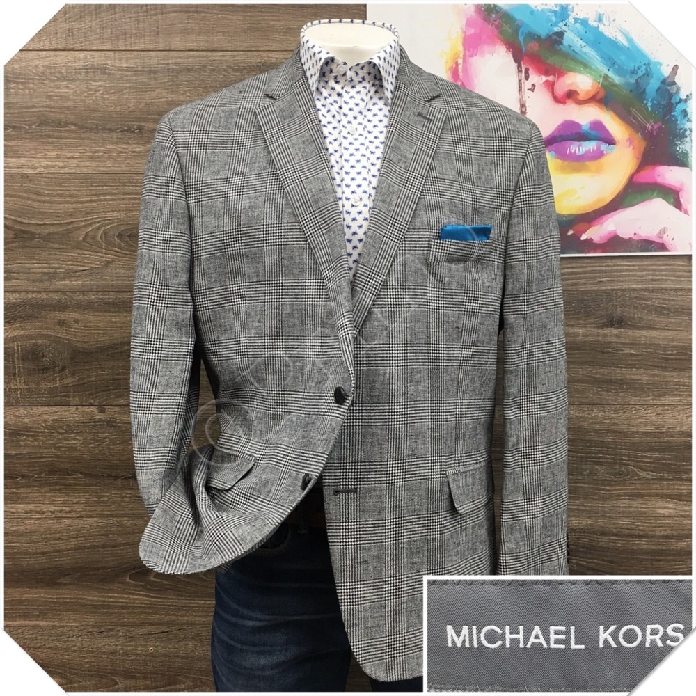 MICHAEL KORS Linen Cotton Mens Blazer Sport Coat Casual Jacket Size 50R Suit